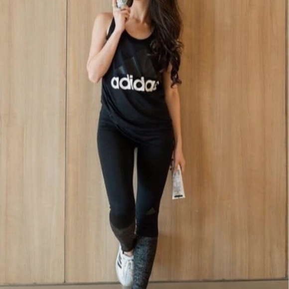 Adidas Womens Essentials Linear Loose Tank Top Black/White Size S NEW WITH TAGS - Picture 8 of 10